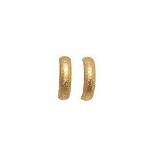 Monet Textured Clip on Hoop Earrings Gold Tone Vintage